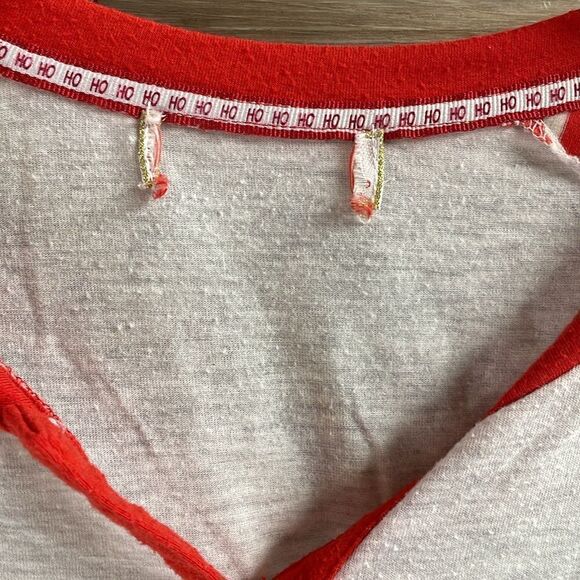 Christmas Reindeer Long Sleeve Pajama Top, Red, White, Grey - Picture 4 of 5